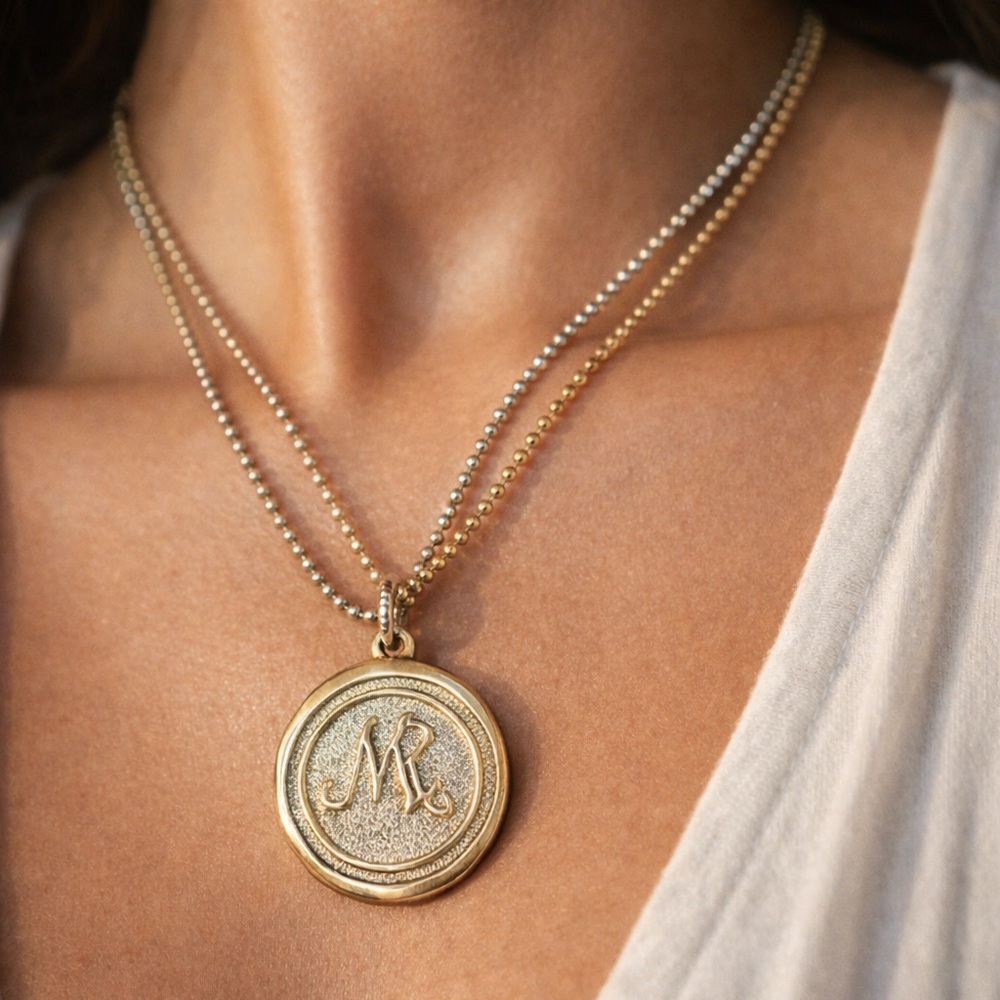 Sterling Silver Virgo Necklace Double Chain Reversible Pendant